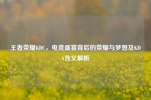 王者荣耀KDC,电竞盛宴背后的荣耀与梦想及KDA含义解析