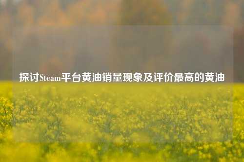 探讨Steam平台黄油销量现象及评价更高的黄油