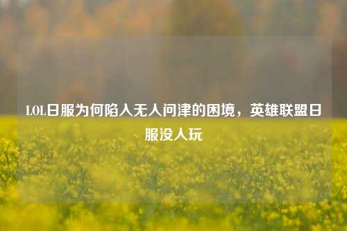 LOL日服为何陷入无人问津的困境，英雄联盟日服没人玩