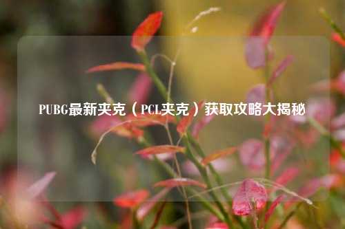 PUBG最新夹克（PCL夹克）获取攻略大揭秘