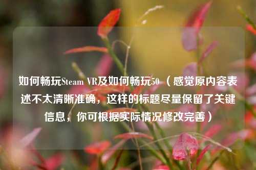 如何畅玩Steam VR及如何畅玩50 （感觉原内容表述不太清晰准确，这样的标题尽量保留了关键信息，你可根据实际情况修改完善）