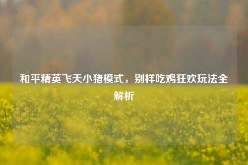 和平精英飞天小猪模式,别样吃鸡狂欢玩法全解析