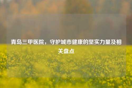 青岛三甲医院,守护城市健康的坚实力量及相关盘点
