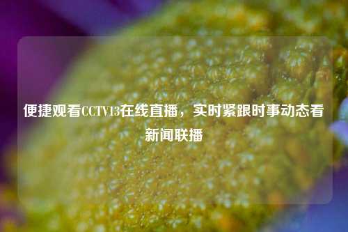 便捷观看CCTV13在线直播，实时紧跟时事动态看新闻联播