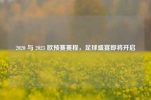 2020 与 2023 欧预赛赛程，足球盛宴即将开启