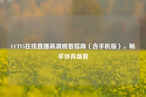 CCTV5在线直播高清观看指南（含手机版），畅享体育盛宴