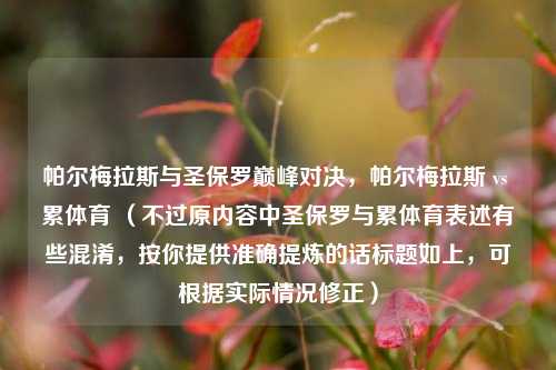 帕尔梅拉斯与圣保罗巅峰对决，帕尔梅拉斯 vs 累体育 （不过原内容中圣保罗与累体育表述有些混淆，按你提供准确提炼的话标题如上，可根据实际情况修正）