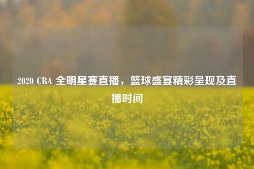 2020 CBA 全明星赛直播,篮球盛宴精彩呈现及直播时间
