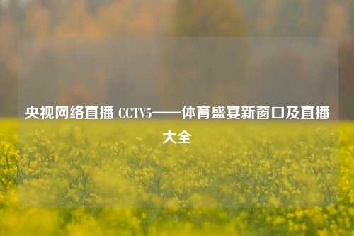 央视 *** 直播 CCTV5——体育盛宴新窗口及直播大全