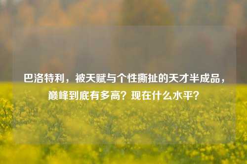 巴洛特利，被天赋与个性撕扯的天才半成品，巅峰到底有多高？现在什么水平？