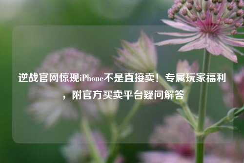逆战官网惊现iPhone不是直接卖！专属玩家福利，附官方买卖平台疑问解答