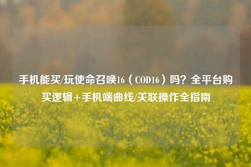 手机能买/玩使命召唤16(COD16)吗?全平台购买逻辑+手机端曲线/关联操作全指南