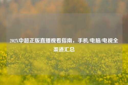 202X中超正版直播观看指南，手机/电脑/电视全渠道汇总