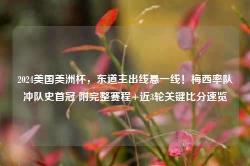 2024美国美洲杯,东道主出线悬一线!梅西率队冲队史首冠 附完整赛程+近3轮关键比分速览