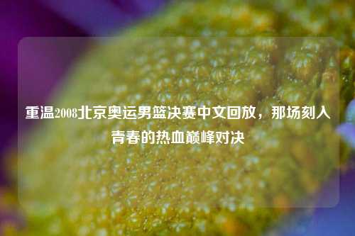 重温2008北京奥运男篮决赛中文回放,那场刻入青春的热血巅峰对决