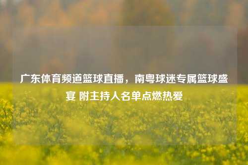 广东体育频道篮球直播，南粤球迷专属篮球盛宴 附主持人名单点燃热爱