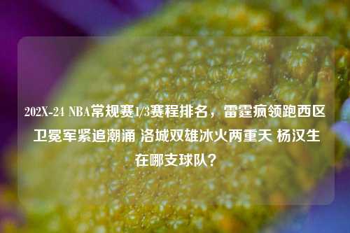 202X-24 NBA常规赛1/3赛程排名，雷霆疯领跑西区 卫冕军紧追潮涌 洛城双雄冰火两重天 杨汉生在哪支球队？