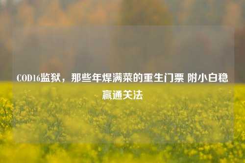 COD16监狱,那些年焊满菜的重生门票 附小白稳赢通关法