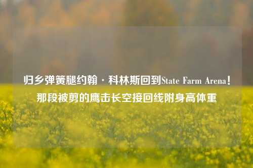 归乡弹簧腿约翰·科林斯回到State Farm Arena！那段被剪的鹰击长空接回线附身高体重
