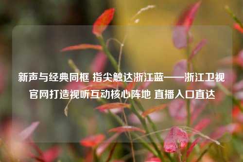 新声与经典同框 指尖触达浙江蓝——浙江卫视官网打造视听互动核心阵地 直播入口直达