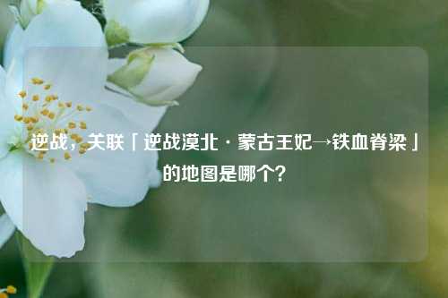 逆战，关联「逆战漠北·蒙古王妃→铁血脊梁」的地图是哪个？