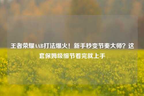 王者荣耀AAB打法爆火！新手秒变节奏***？这套保姆级细节看完就上手