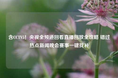 含CCTV5！央视全频道回看直播回放全攻略 错过热点新闻晚会赛事一键找补