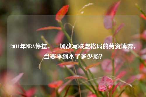2011年NBA停摆，一场改写联盟格局的劳资博弈，当赛季缩水了多少场？