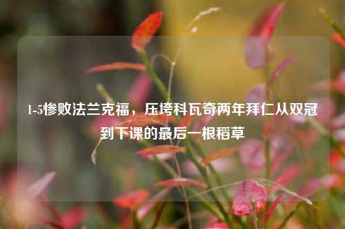 1-5惨败法兰克福，压垮科瓦奇两年拜仁从双冠到下课的最后一根稻草