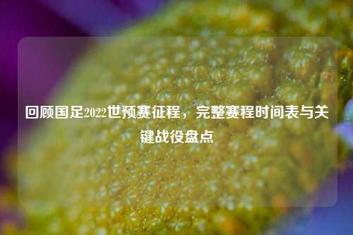 回顾国足2022世预赛征程，完整赛程时间表与关键战役盘点
