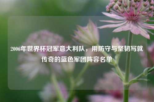 2006年世界杯冠军意大利队，用防守与坚韧写就传奇的蓝色军团阵容名单