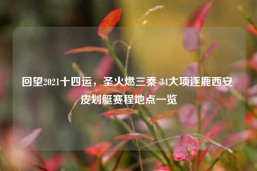 回望2021十四运,圣火燃三秦 34大项逐鹿西安 皮划艇赛程地点一览