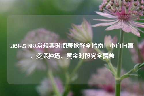 2024-25 NBA常规赛时间表抢鲜全指南！小白扫盲、资深控场、黄金时段党全覆盖