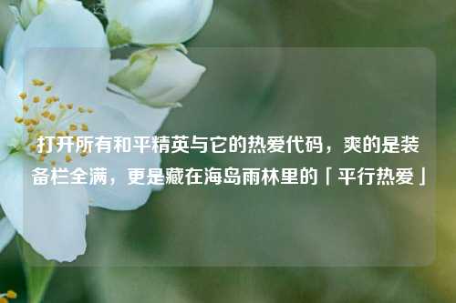 打开所有和平精英与它的热爱代码，爽的是装备栏全满，更是藏在海岛雨林里的「平行热爱」