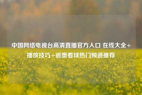 中国 *** 电视台高清直播官方入口 在线大全+播放技巧+追奥看球热门频道推荐