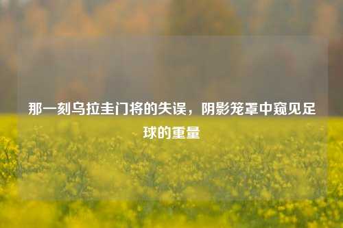 那一刻乌拉圭门将的失误,阴影笼罩中窥见足球的重量