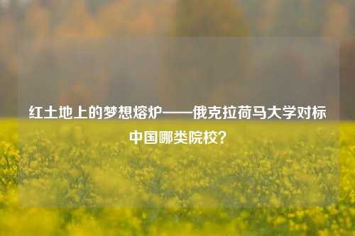 红土地上的梦想熔炉——俄克拉荷马大学对标中国哪类院校?