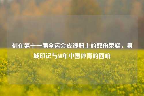 刻在第十一届全运会成绩册上的双份荣耀,泉城印记与60年中国体育的回响