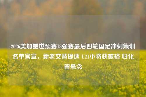 2026美加墨世预赛18强赛最后四轮国足冲刺集训名单官宣,新老交替提速 U21小将获破格 归化留悬念