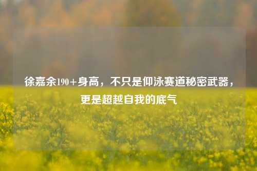 徐嘉余190+身高,不只是仰泳赛道秘密武器,更是超越自我的底气